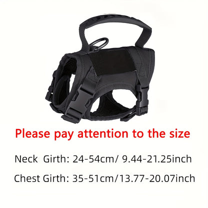 [Durable Cat Vest] Durable 600D Nylon Tactical Cat Vest with Adjustable Straps & Red Cross Patch | Chest Harness for Small Dogs & Cats, Secure Leash Attachment, Ergonomic Design for Training & Outdoor Adventures, Cat Vest Har
