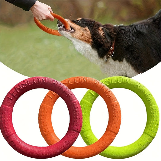 1pc Durable Dog Flying Discs - Interactive Pet Toys For Training, Pulling, And Chewing - Floats On Water
