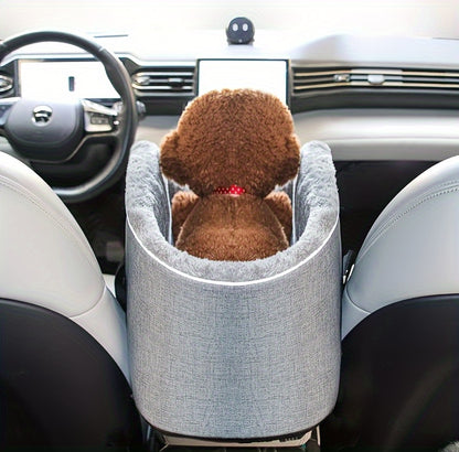 [Cozy Pet Car Seat] PETFANGFANG Portable Cozy Pet Car Seat | Polyester Dog & Cat Travel Bag for Small to Medium Pets with Secure Buckle Closure