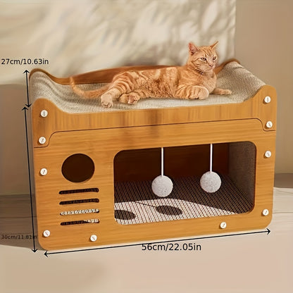 [Luxury Cat Scratching Board] Luxury Cat Scratching Board with Beard - Large, Outdoor Carrying Supplies for Small Pets - Stylish Cat Bed for Big and Small Cats