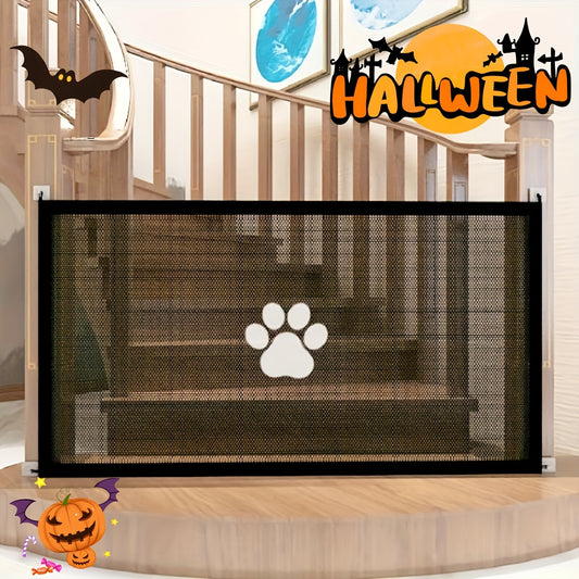 Versatile Pet Safety Gate - Expandable Mesh Pet Gate Portable Adjustable Safety Dog Gate - Indoor Outdoor Gate - Easy Install Stair Barrier for Pets