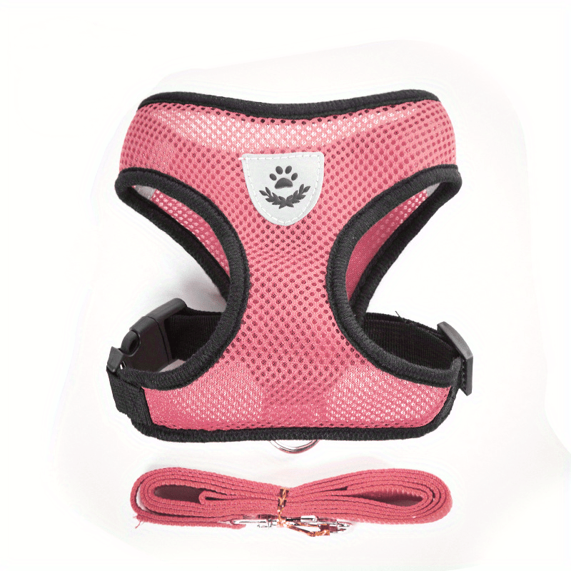 [For Dogs & Cats Reflective Harness] Reflective Pet Harness And Leash Set For Dogs And Cats, Adjustable Puppy Cat Vest Harness With Soft Mesh
