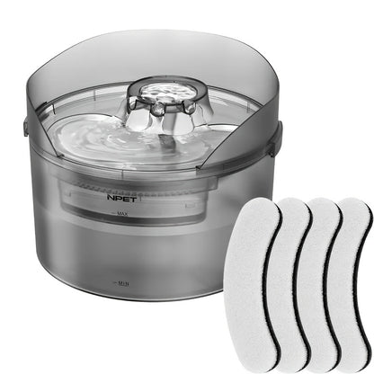 [NPET | Automatic] NPET 2 Gallon/270oz/8L Large Automatic Dog Water Fountain, DF30 Dog Water Bowl Dispenser | Pet Water Fountain with Splatter Guard, Cleaning Kit for Large Dogs & Multiple Pets, Without Battery