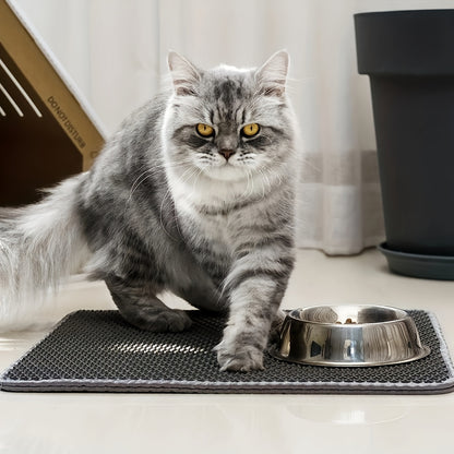 Honeycomb Double Layer Cat Litter Trapping Mat, Non-slip Washable Cat Cleaning Mat For Pet Toilet Kennel Litter Box