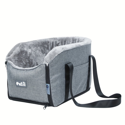 [Cozy Pet Car Seat] PETFANGFANG Portable Cozy Pet Car Seat | Polyester Dog & Cat Travel Bag for Small to Medium Pets with Secure Buckle Closure