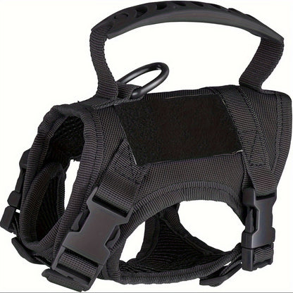 [Durable Cat Vest] Durable 600D Nylon Tactical Cat Vest with Adjustable Straps & Red Cross Patch | Chest Harness for Small Dogs & Cats, Secure Leash Attachment, Ergonomic Design for Training & Outdoor Adventures, Cat Vest Har