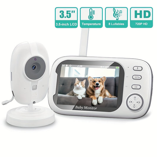 [Pet Monitor | Night Vision] 2.4GHz Pet Monitor | Night Vision, Two-Way Audio, Cry Alarm, Temperature Display, USB Rechargeable Camera | HD Video Surveillance System for Pets, Dog Monitoring, Elderly/Nanny Monitoring, One-Tou