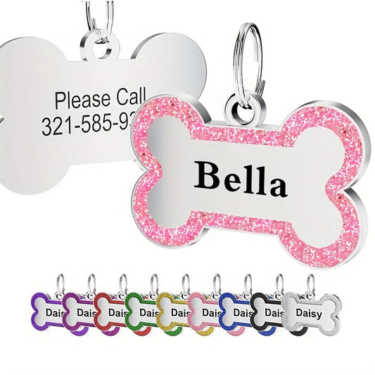 【Customized Products !! !】Personalized Dog ID Tags For Pets, Customized Engraved Dog Name Tags, Cat ID Tags Alloy Pendant Tag For Dog Collars Cat Collar Perfect Gift For Your Pet