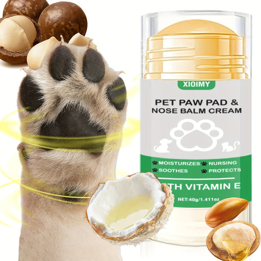 1.411oz Vitamin E Pet Paw Pad & Nose Balm Cream - Moisturizing Stick for Cats & Dogs, Soothes Dry Cracks, Deep Hydration, Portable & Unscented