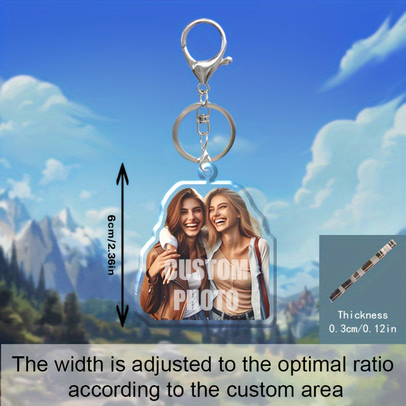 [Customized]1pc/3pcs Photo Custom Acrylic Key Pendant, Special-shaped Acrylic Car Key Chain, Backpack Pendant, Lovers, Friends, Pets And Other, Double-sided Effect, Customized Special-shaped Effect According To Photo