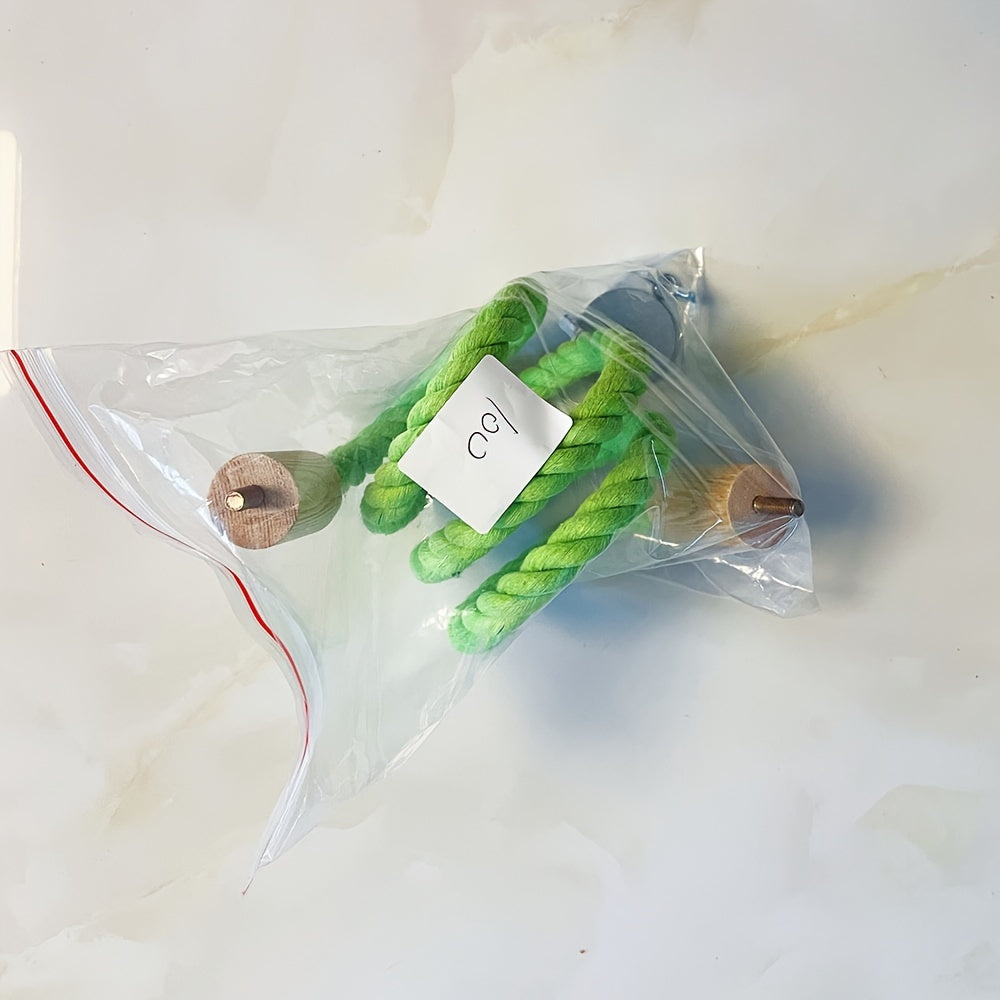 [Paw-Friendly] Flexible Green Rope Perch - Durable Exercise Ladder & Swing for Small Pets and Birds - Ideal for Budgies, Parakeets, Cockatoos, African Greys
