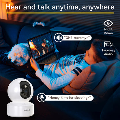[BoyKeep WiFi Smart Camera] BoyKeep 5g/2.4ghz WiFi Smart Camera, 2K High-definition Indoor Safety Monitor with 360° Panoramic Surveillance, Night Vision, Two-way Calls, SD Card and Cloud Storage, Christmas Gifts for Pets, Ze
