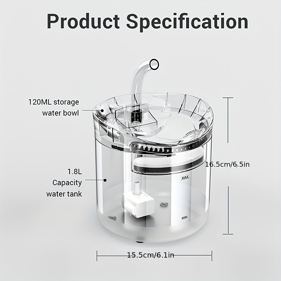 [Smart Pet Water Fountain] USB Rechargeable Smart Pet Water Fountain - Automatic Water Circulation, Filter, Keeps Pets Hydrated In Summer For Cats & Dogs