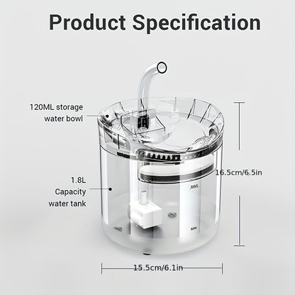 [Smart Pet Water Fountain] USB Rechargeable Smart Pet Water Fountain - Automatic Water Circulation, Filter, Keeps Pets Hydrated In Summer For Cats & Dogs