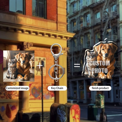 [Customized]1pc/3pcs Photo Custom Acrylic Key Pendant, Special-shaped Acrylic Car Key Chain, Backpack Pendant, Lovers, Friends, Pets And Other, Double-sided Effect, Customized Special-shaped Effect According To Photo