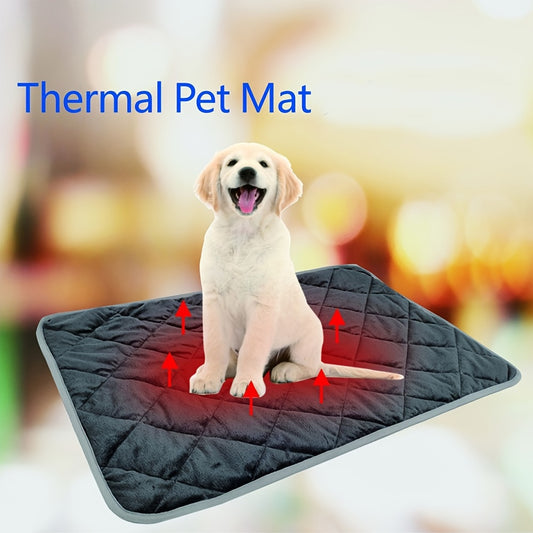 Self-Warming Pet Mat for Dogs & Cats - Diamond Pattern, Non-Slip Bottom, Washable - Ideal for Small to Medium Pets, Indoor/Outdoor Use, Autumn & Winter, Super Warm