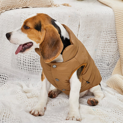 1pc Solid Color Dog Winter Warm Coat Thickened Padded Pet Jacket Soft Comfortable Dog Clothes For Cold Weather