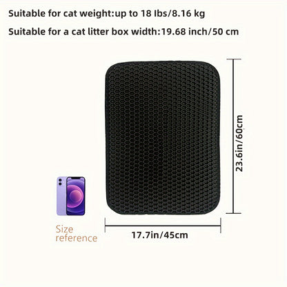 Honeycomb Double Layer Cat Litter Trapping Mat, Non-slip Washable Cat Cleaning Mat For Pet Toilet Kennel Litter Box