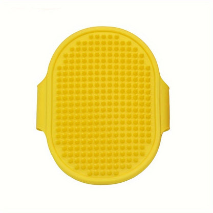Pet Grooming Deluxe Shampoo Brush - Soft Silicone Massage Rubber Bathing Comb with Adjustable Circular Handle for Gentle Dog & Cat Washing, Easy Fur Detangling, and Relaxing Spa Experience - Ideal for Pet Owners and Groomers