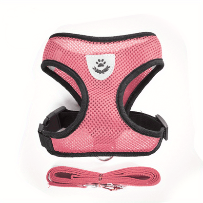 [For Dogs & Cats Reflective Harness] Reflective Pet Harness And Leash Set For Dogs And Cats, Adjustable Puppy Cat Vest Harness With Soft Mesh
