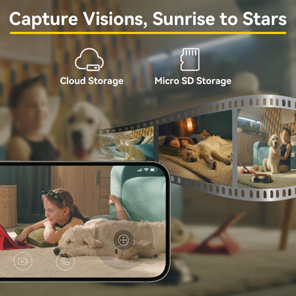 [BoyKeep WiFi Smart Camera] BoyKeep 5g/2.4ghz WiFi Smart Camera, 2K High-definition Indoor Safety Monitor with 360° Panoramic Surveillance, Night Vision, Two-way Calls, SD Card and Cloud Storage, Christmas Gifts for Pets, Ze