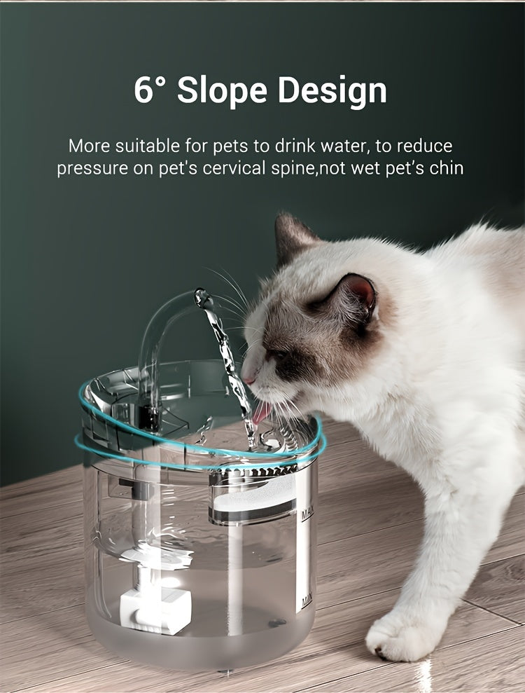 [Smart Pet Water Fountain] USB Rechargeable Smart Pet Water Fountain - Automatic Water Circulation, Filter, Keeps Pets Hydrated In Summer For Cats & Dogs
