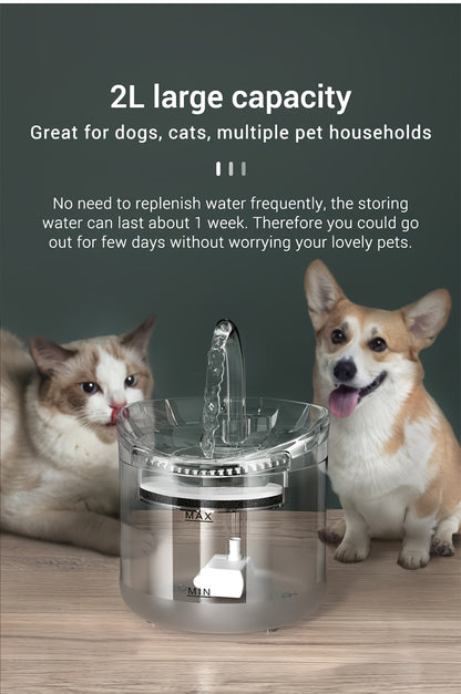 [Smart Pet Water Fountain] USB Rechargeable Smart Pet Water Fountain - Automatic Water Circulation, Filter, Keeps Pets Hydrated In Summer For Cats & Dogs