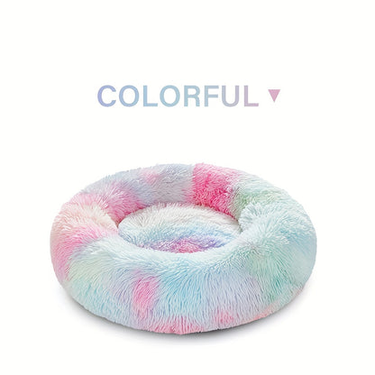 Long Plush Dog Bed For Autumn Winter, Deep Sleeping Pet Bed Mat For Small Medium Large Dogs, Donut Beds Mat For Cats Christmas Gift