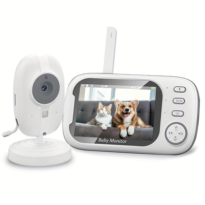 [Pet Monitor | Night Vision] 2.4GHz Pet Monitor | Night Vision, Two-Way Audio, Cry Alarm, Temperature Display, USB Rechargeable Camera | HD Video Surveillance System for Pets, Dog Monitoring, Elderly/Nanny Monitoring, One-Tou