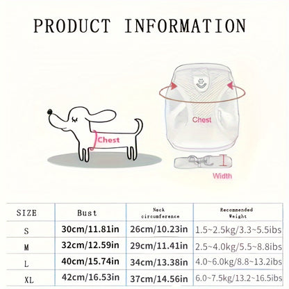 [For Dogs & Cats Reflective Harness] Reflective Pet Harness And Leash Set For Dogs And Cats, Adjustable Puppy Cat Vest Harness With Soft Mesh