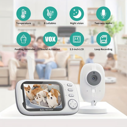 [Pet Monitor | Night Vision] 2.4GHz Pet Monitor | Night Vision, Two-Way Audio, Cry Alarm, Temperature Display, USB Rechargeable Camera | HD Video Surveillance System for Pets, Dog Monitoring, Elderly/Nanny Monitoring, One-Tou